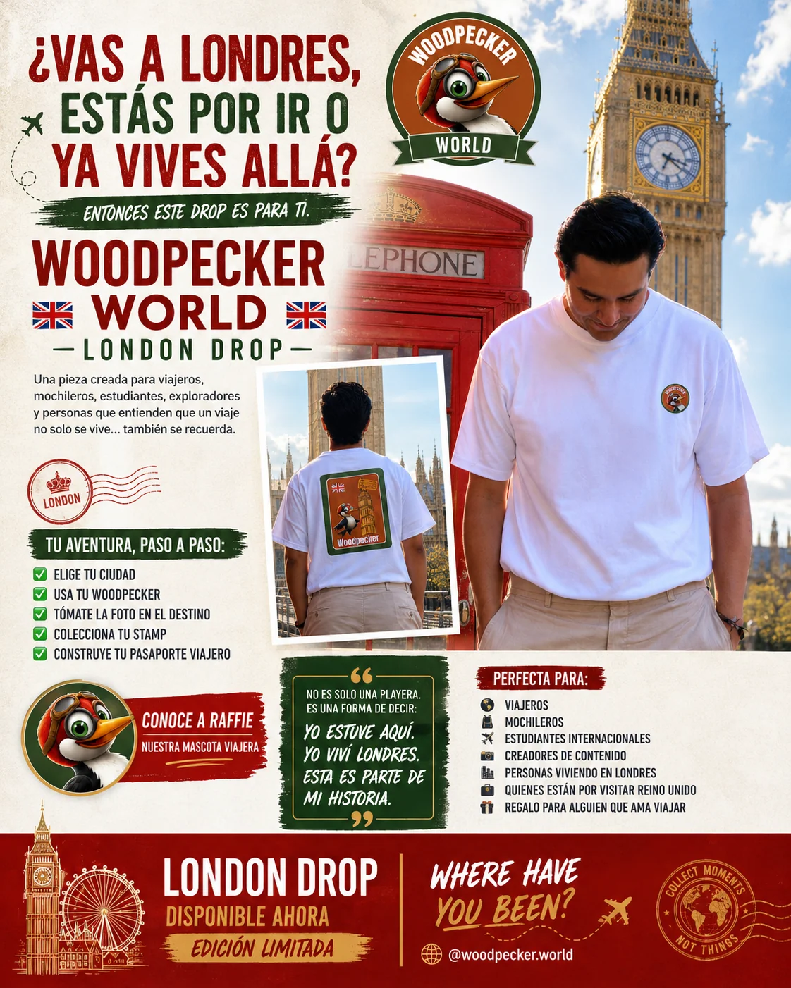 Campaña original Woodpecker London Drop